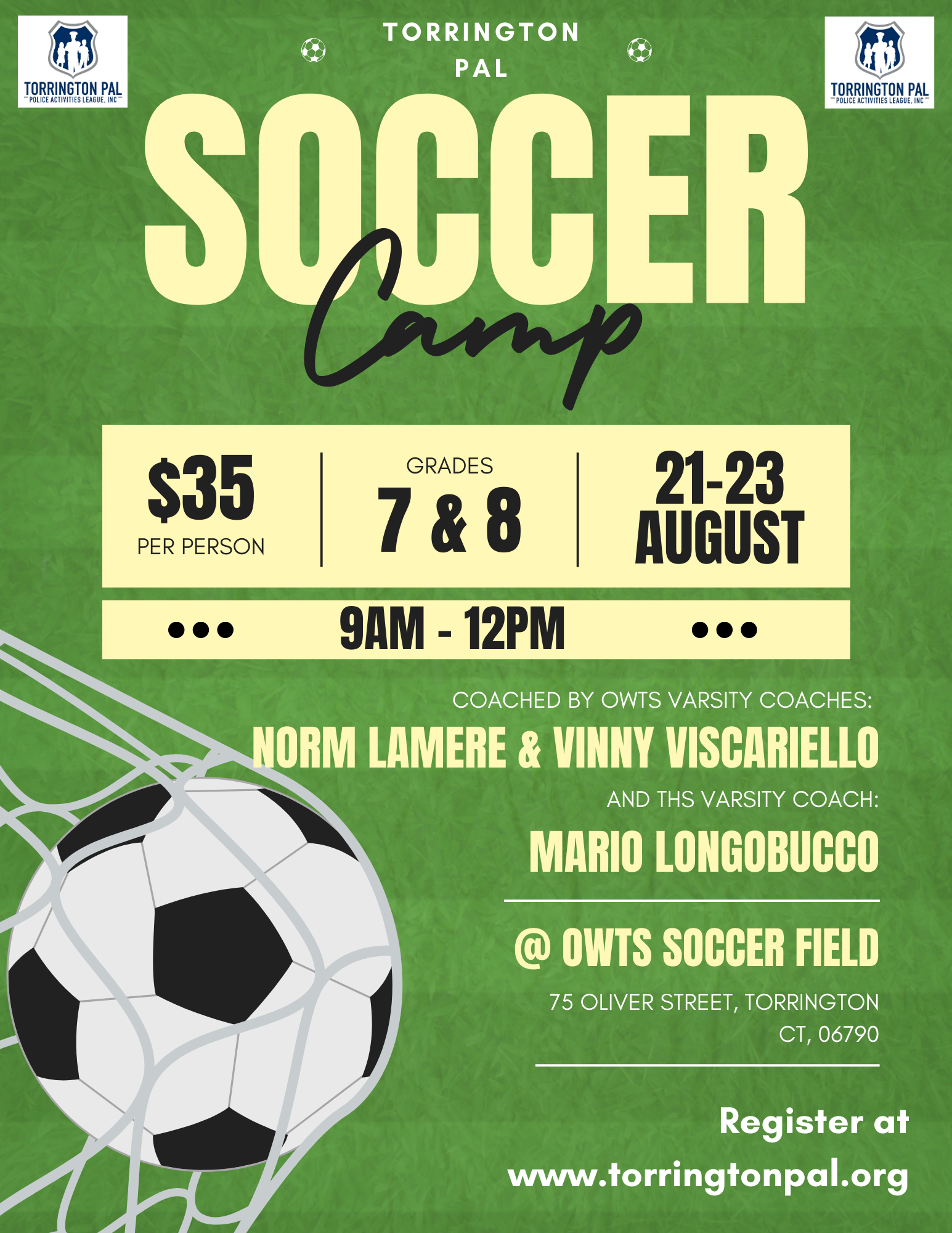 PAL Soccer Camp Flyer