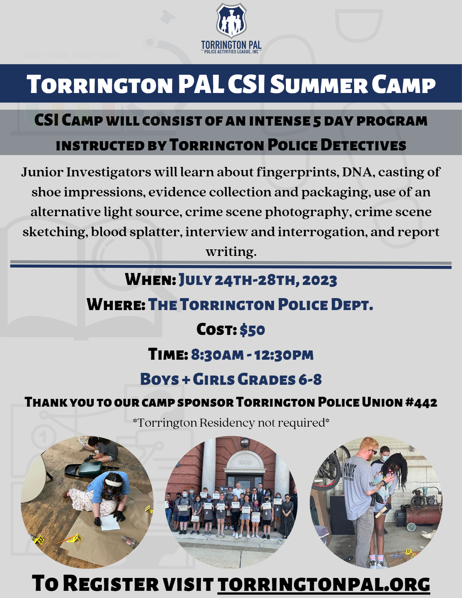 Torrington PAL CSI Summer Camp
